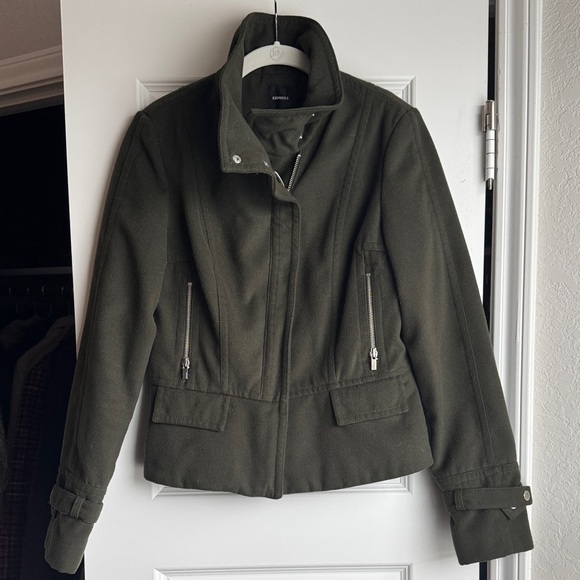 Express Dark Green Utility Jacket - Picture 1 of 4